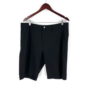 Adidas Climalite Men's Performance Flat Front Shorts Size 36 Black 10” Inseam